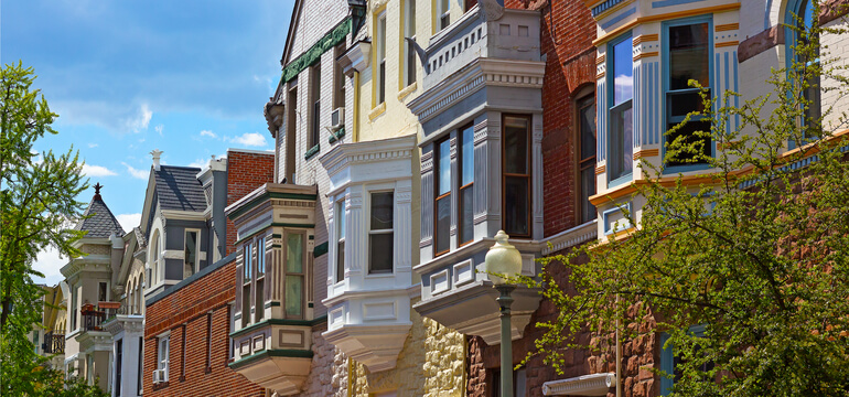 Coloured Bay Window