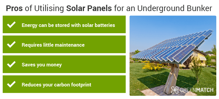 solar panels for underground bunker pros